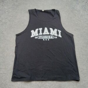 Miami Shirt Mens Large Black Next‎ Level Florida USA Graphic Tank Top Sleeveless